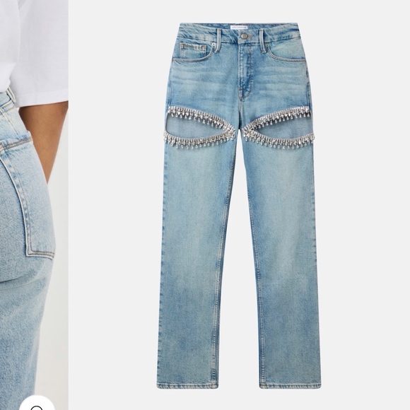 Good American Light Blue Jeans with Crystal Fringe - Picture 2 of 2